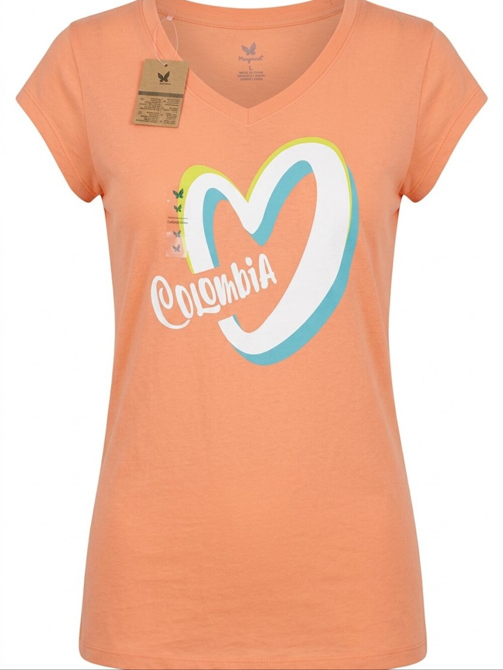 Colombia Heart Graphic Tee in Peach